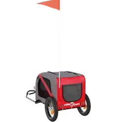 vidaXL Hondenfietstrailer oxford stof en ijzer rood