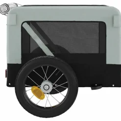 vidaXL Hondenfietstrailer oxfordstof en ijzer grijs en zwart