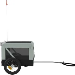 vidaXL Hondenfietstrailer oxfordstof en ijzer grijs en zwart