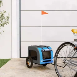 vidaXL Hondenfietstrailer oxford stof en ijzer rood en zwart