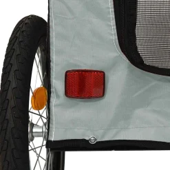 vidaXL Hondenfietstrailer oxford stof en ijzer grijs en zwart