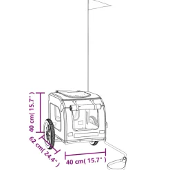 vidaXL Hondenfietstrailer oxford stof en ijzer grijs en zwart