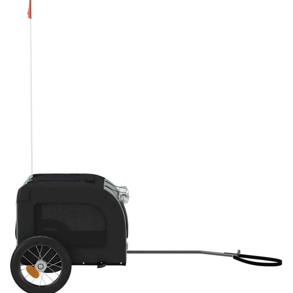 vidaXL Hondenfietstrailer oxford stof en ijzer grijs en zwart