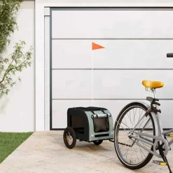 vidaXL Hondenfietstrailer oxford stof en ijzer grijs en zwart