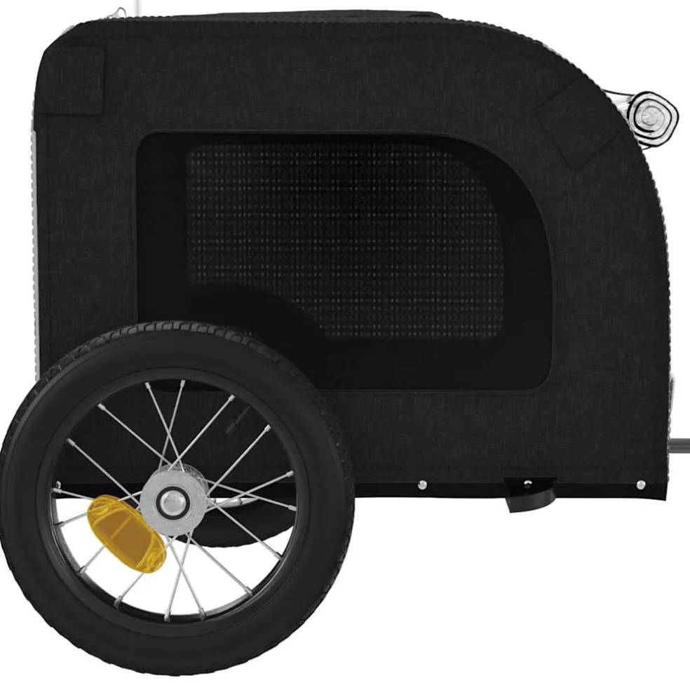vidaXL Hondenfietstrailer oxford stof en ijzer grijs en zwart