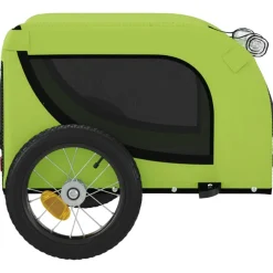 vidaXL Hondenfietstrailer oxford stof en ijzer groen en zwart