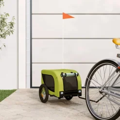 vidaXL Hondenfietstrailer oxford stof en ijzer groen en zwart