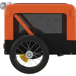 vidaXL Hondenfietstrailer oxford stof en ijzer oranje en zwart