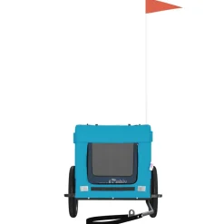 vidaXL Hondenfietstrailer oxford stof en ijzer blauw en zwart