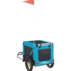 vidaXL Hondenfietstrailer oxford stof en ijzer blauw en zwart
