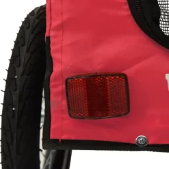 vidaXL Hondenfietstrailer oxford stof en ijzer rood en zwart
