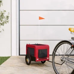 vidaXL Hondenfietstrailer oxford stof en ijzer oranje
