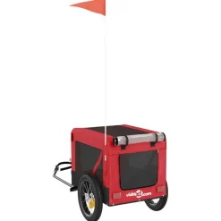 vidaXL Hondenfietstrailer oxford stof en ijzer oranje