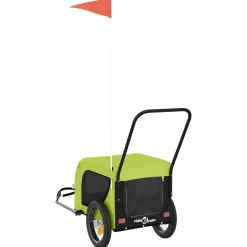 vidaXL Hondenfietstrailer oxford stof en ijzer groen en zwart