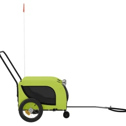vidaXL Hondenfietstrailer oxford stof en ijzer groen en zwart