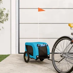vidaXL Hondenfietstrailer oxford stof en ijzer geel en zwart