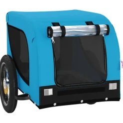 vidaXL Hondenfietstrailer oxford stof en ijzer blauw en zwart