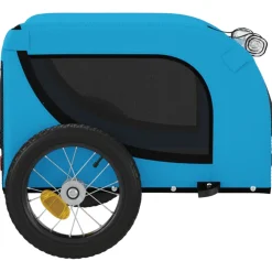 vidaXL Hondenfietstrailer oxford stof en ijzer blauw en zwart