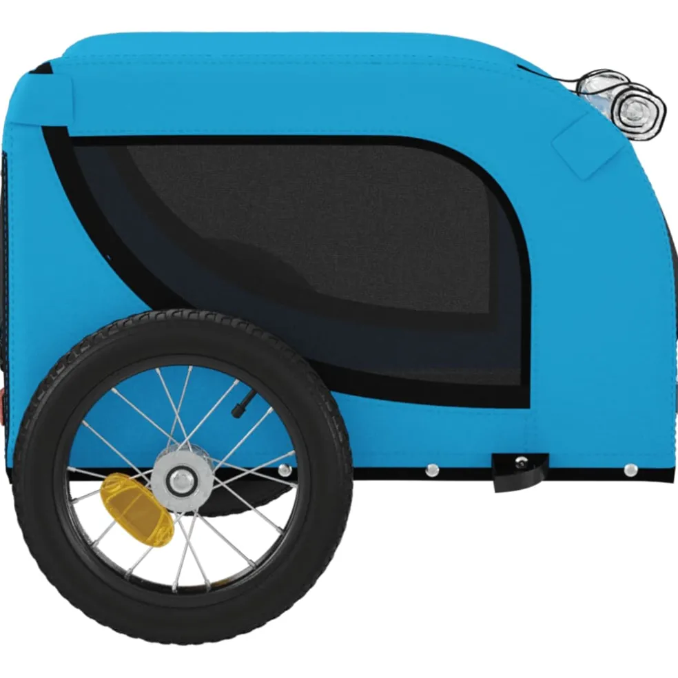 vidaXL Hondenfietstrailer oxford stof en ijzer blauw en zwart