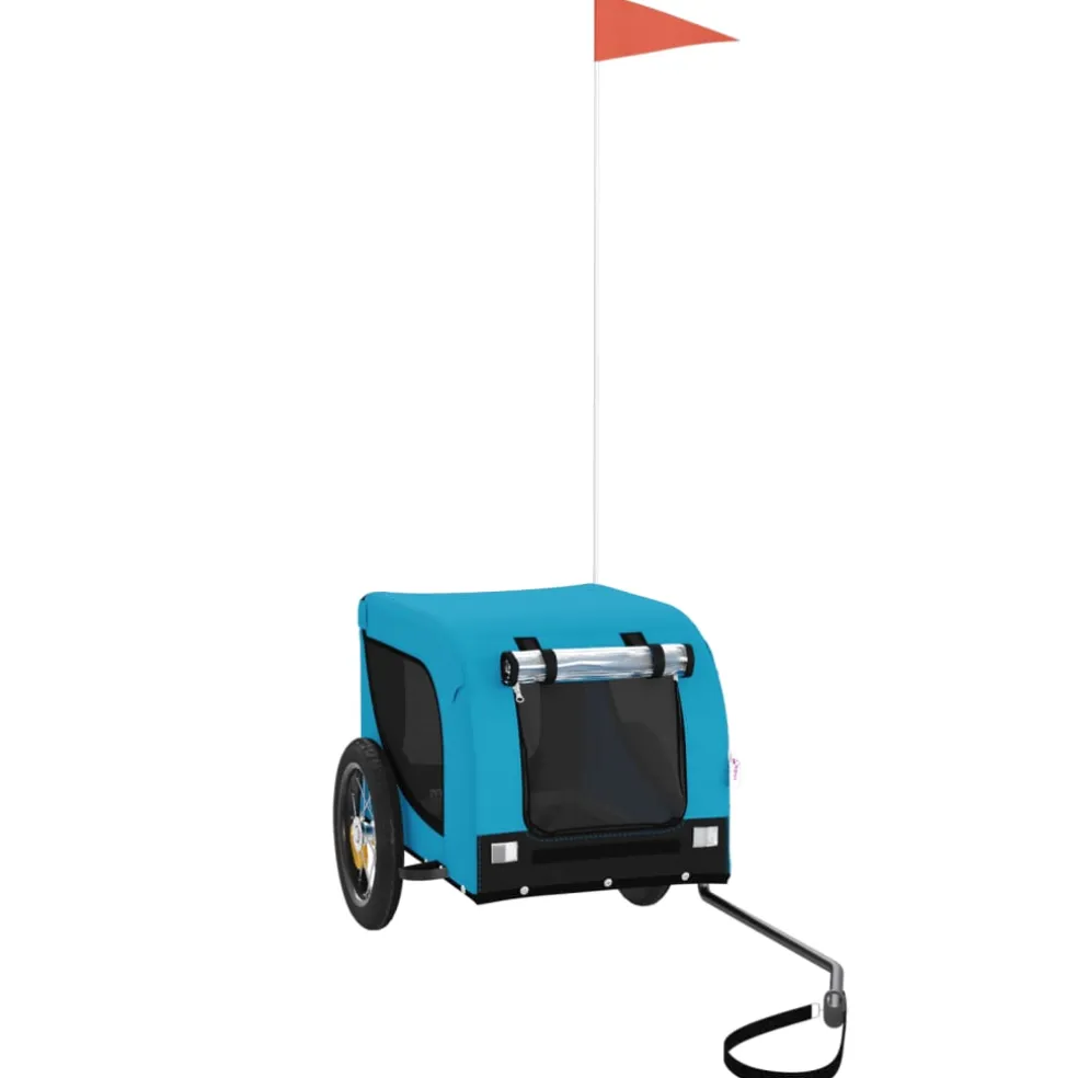 vidaXL Hondenfietstrailer oxford stof en ijzer blauw en zwart