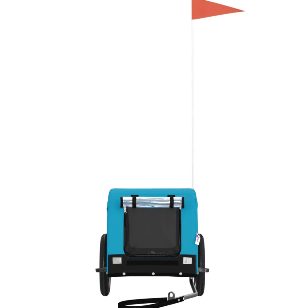 vidaXL Hondenfietstrailer oxford stof en ijzer blauw en zwart
