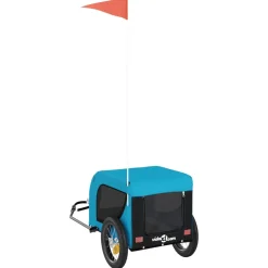 vidaXL Hondenfietstrailer oxford stof en ijzer blauw en zwart