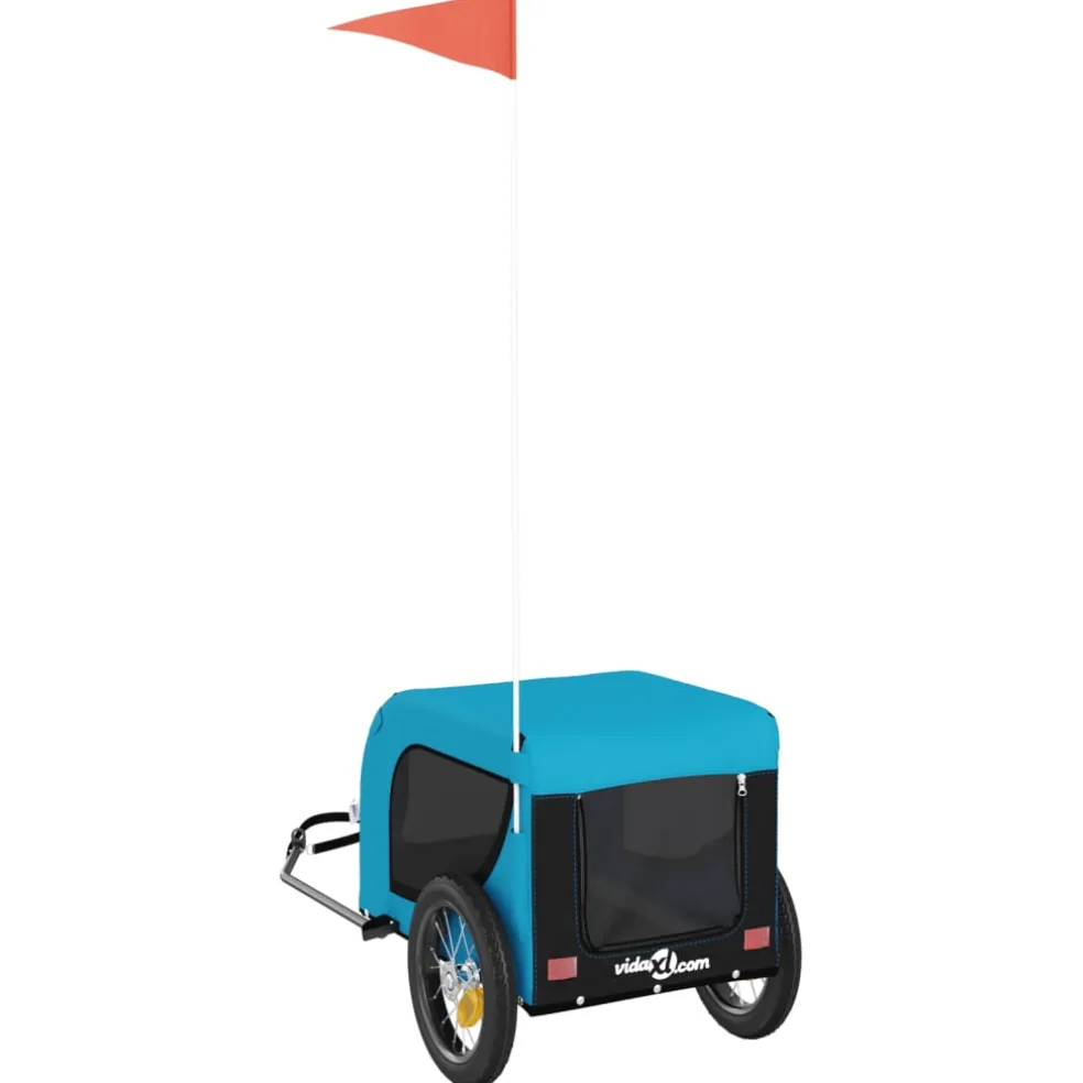 vidaXL Hondenfietstrailer oxford stof en ijzer blauw en zwart