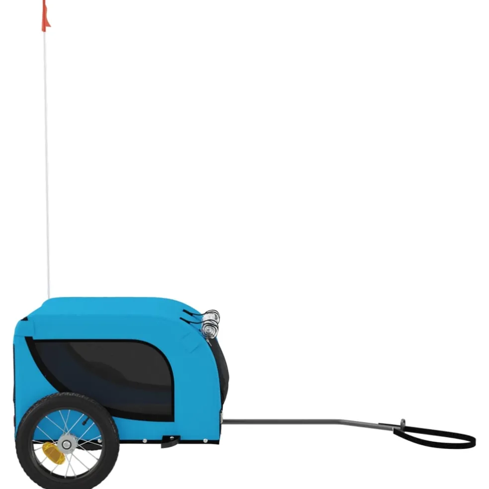 vidaXL Hondenfietstrailer oxford stof en ijzer blauw en zwart