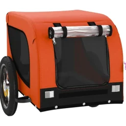 vidaXL Hondenfietstrailer oxford stof en ijzer oranje en zwart