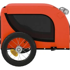 vidaXL Hondenfietstrailer oxford stof en ijzer oranje en zwart