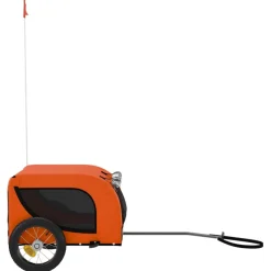 vidaXL Hondenfietstrailer oxford stof en ijzer oranje en zwart