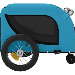 vidaXL Hondenfietstrailer oxford stof en ijzer blauw en zwart