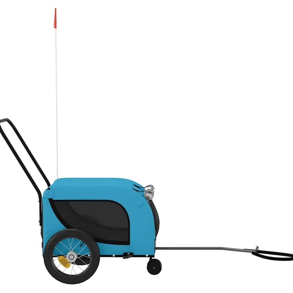 vidaXL Hondenfietstrailer oxford stof en ijzer blauw en zwart