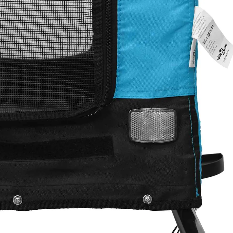 vidaXL Hondenfietstrailer oxford stof en ijzer blauw en zwart