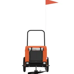 vidaXL Hondenfietstrailer oxford stof en ijzer oranje en zwart