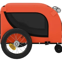 vidaXL Hondenfietstrailer oxford stof en ijzer oranje en zwart