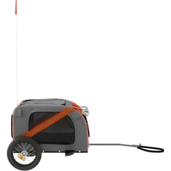 vidaXL Hondenfietstrailer oxford stof en ijzer oranje en grijs