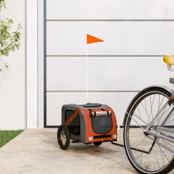 vidaXL Hondenfietstrailer oxford stof en ijzer zwart