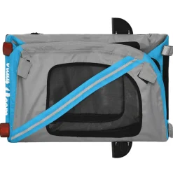 vidaXL Hondenfietstrailer oxford stof en ijzer blauw en grijs