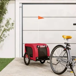 vidaXL Hondenfietstrailer oxford stof en ijzer geel en grijs