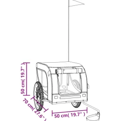 vidaXL Hondenfietstrailer oxford stof en ijzer geel en grijs