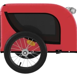 vidaXL Hondenfietstrailer oxford stof en ijzer geel en grijs