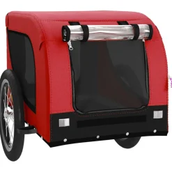 vidaXL Hondenfietstrailer oxford stof en ijzer geel en grijs