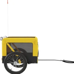 vidaXL Hondenfietstrailer oxford stof en ijzer geel en zwart
