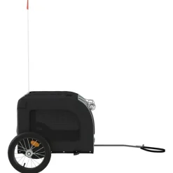 vidaXL Hondenfietstrailer oxford stof en ijzer zwart en grijs