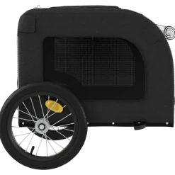 vidaXL Hondenfietstrailer oxford stof en ijzer oranje en grijs