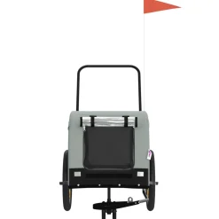 vidaXL Hondenfietstrailer oxford stof en ijzer grijs en zwart