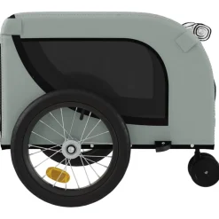 vidaXL Hondenfietstrailer oxford stof en ijzer grijs en zwart