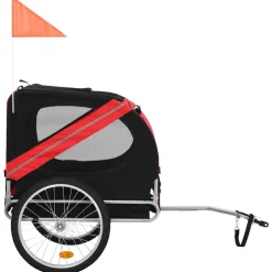 vidaXL Hondenfietstrailer rood en zwart