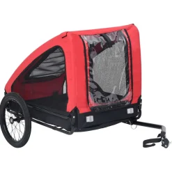 vidaXL Hondenfietstrailer rood en zwart